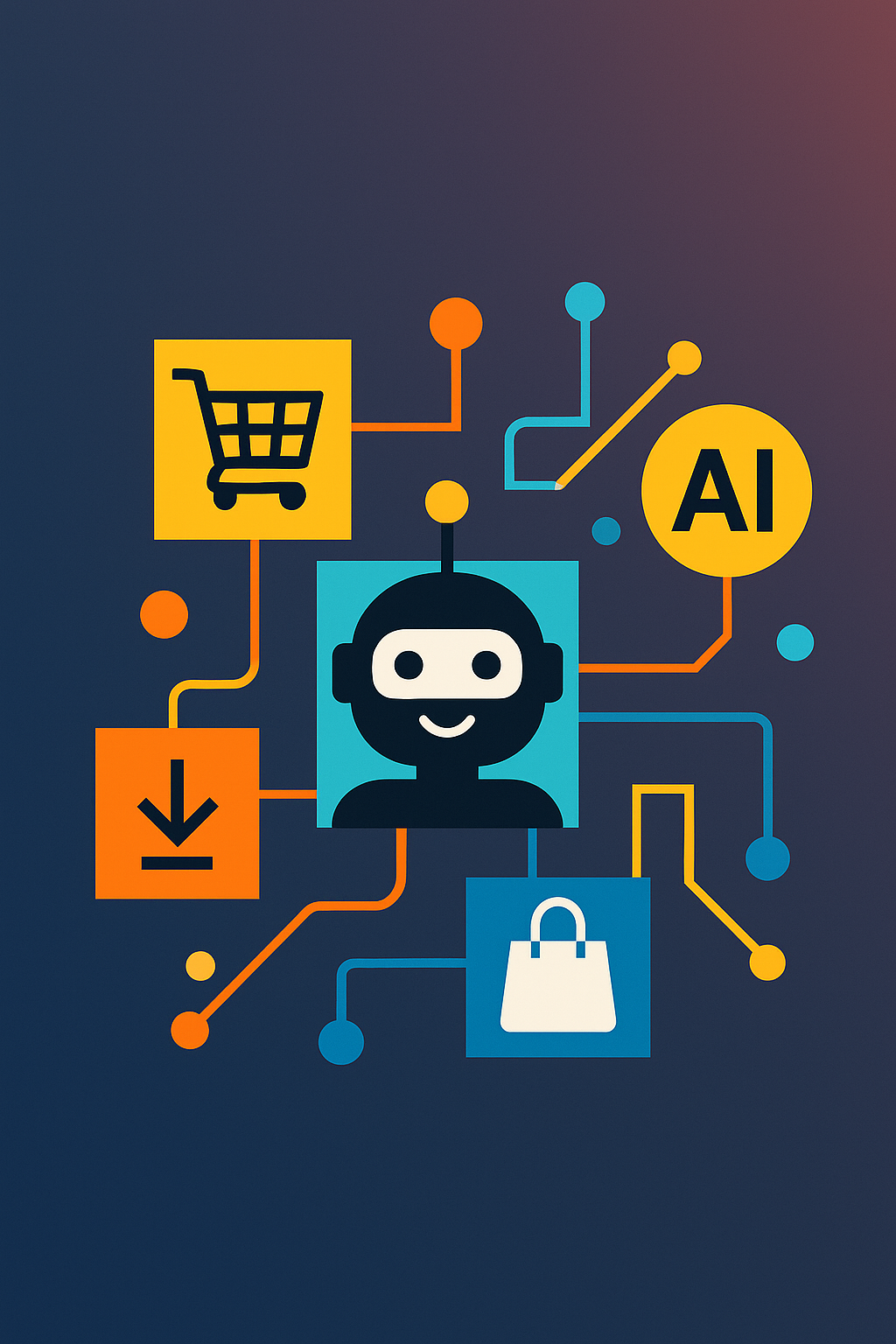 Collage of AI shopping assistant logos for Shopify, including AskTimmy, Rep AI, Tidio, and Alhena
