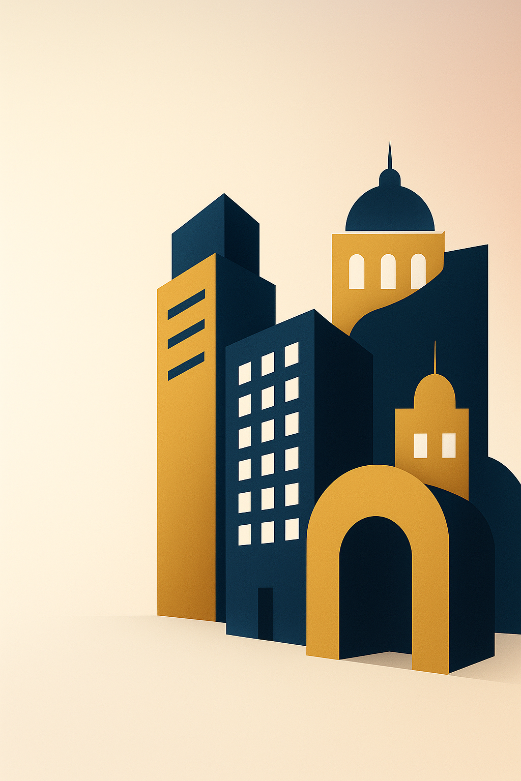 Skyline view of luxury resort hospitality hotels