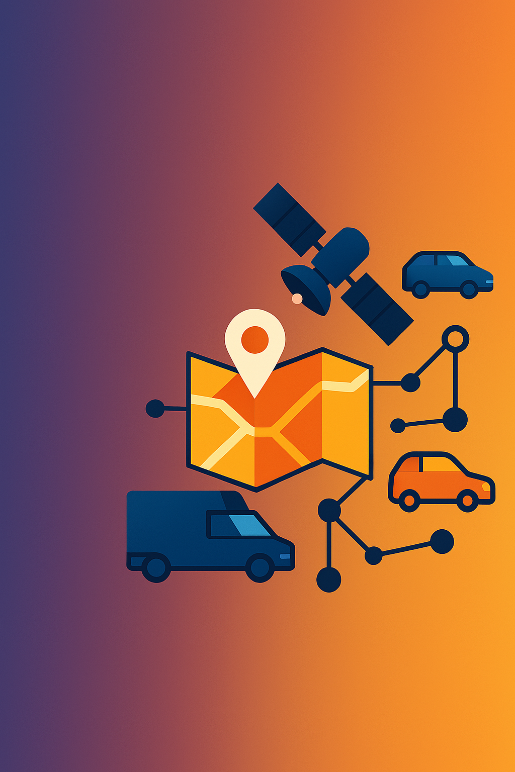 GPS tracking and fleet management platforms illustration