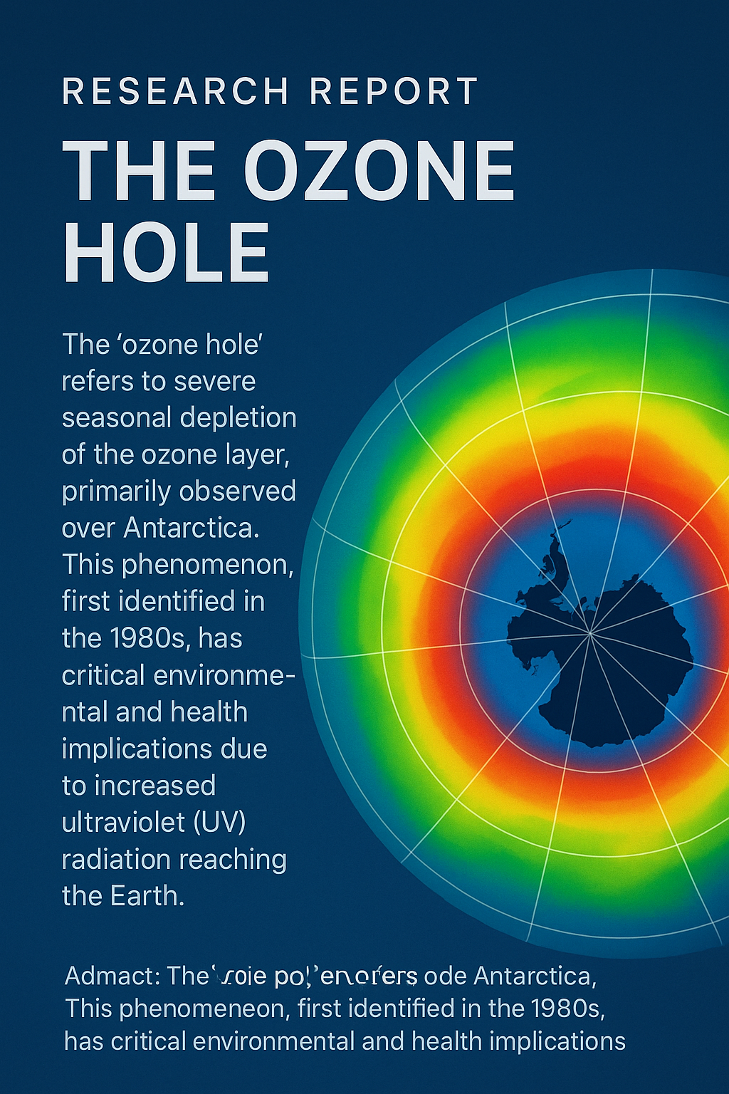 False-color map showing the ozone hole over Antarctica