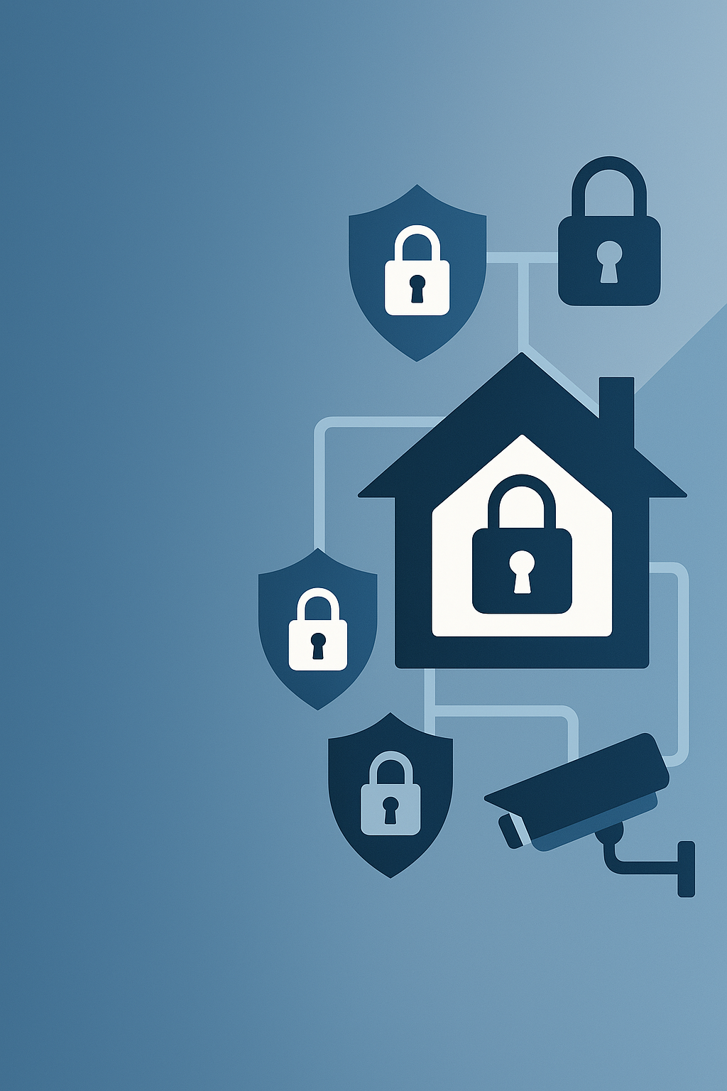 Smart home security concept illustration