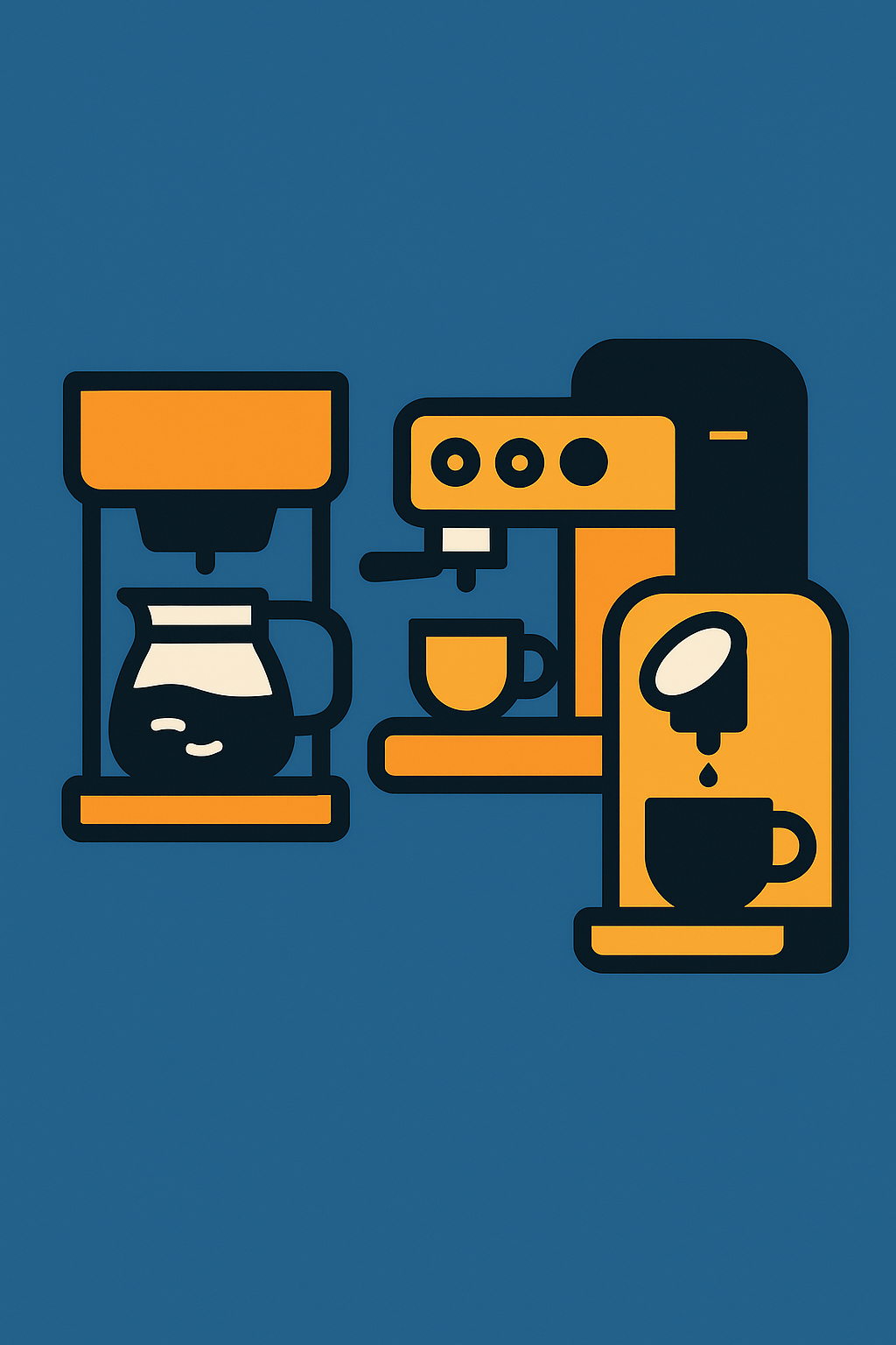 Rows of commercial coffee makers in a professional environment