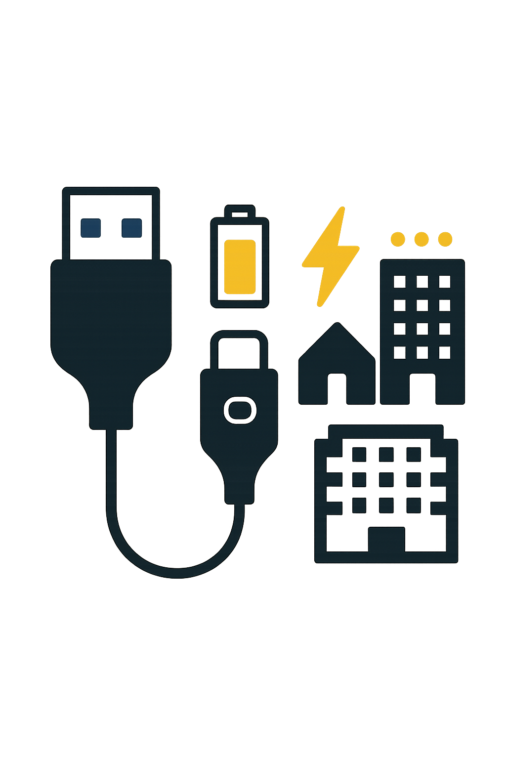 USB-A vs USB-C wall outlet illustration